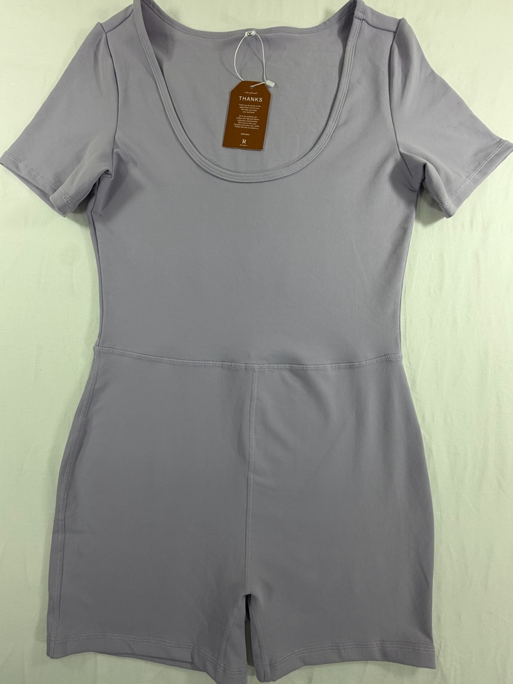REORIA Lavender Activewear Romper Unitard Biker‎ Shorts NWT Size R